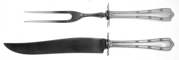 Francis I (Sterling, 1910, No Monograms) 2 Piece Small Carving Set W/ Sterling Guard