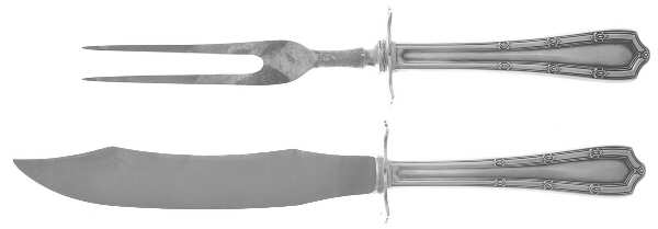 Francis I (Sterling, 1910, No Monograms) Small Stainless Blade 2-Piece Steak Carving Set