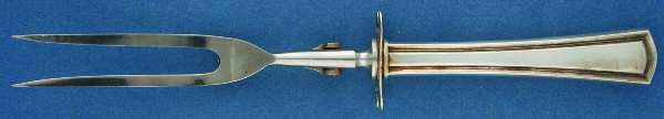 George Washington (Silverplate, 1913) Large Stainless-Prong Roast Carving Fork