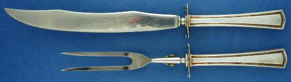 George Washington (Silverplate, 1913) Large 2-Piece Roast Carving Set w/Stainless Blade