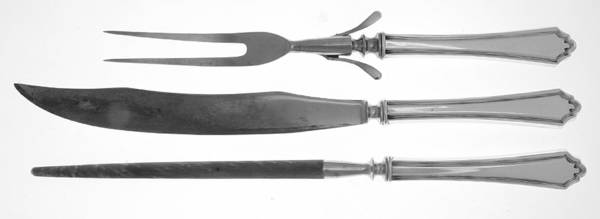 Hamilton (Sterling, 1910) Large 3-Piece Roast Carving Set w/ Stainless Blade