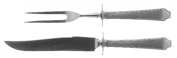 Jenny Lind (Sterling, 1920, No Monograms) Small Stainless Blade 2-Piece Steak Carving Set