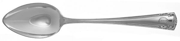 Lafayette (Silverplate, 1915) Monogrammed Oval Dessert/Soup Spoon