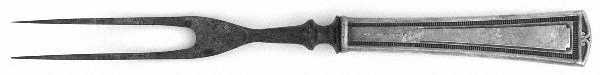 Luxor (Silverplate, 1924, No Monograms) Small Steak Carving Fork with Stainless Prongs