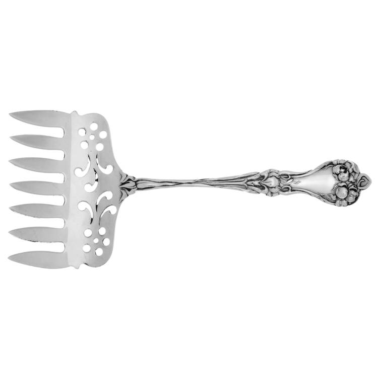 Majestic (Sterling, 1900, No Monograms) Large Solid Tined Sardine Serving Fork