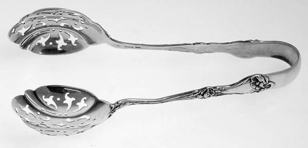 Majestic (Sterling, 1900, No Monograms) Large Ice Serving Tongs with Bowl Tips