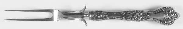 Majestic (Sterling, 1900, No Monograms) Large Stainless-Prong Roast Carving Fork