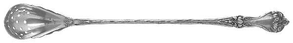 Majestic (Sterling, 1900, No Monograms) Pierced Bowl Long Handle Olive Spoon