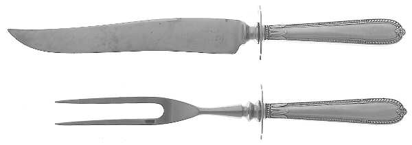 Miss Alvin (Sterling, 1931, No Monograms) Small Stainless Blade 2-Piece Steak Carving Set