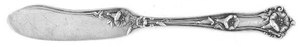 Morning Glory (Sterling, 1909) Medium Flat Handle Butter Spreader
