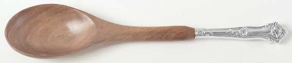 Morning Glory (Sterling, 1909) Salad Serving Spoon with Wooden Bowl