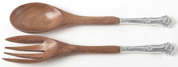Morning Glory (Sterling, 1909) Wooden Bowl 2-Piece Salad Set