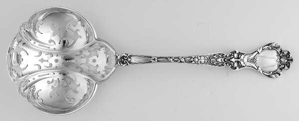 Nuremburg (Sterling, 1903, No Monograms) Large Pierced Pea Serving Spoon
