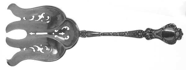 Nuremburg (Sterling, 1903, No Monograms) Large Solid Asparagus Serving Fork