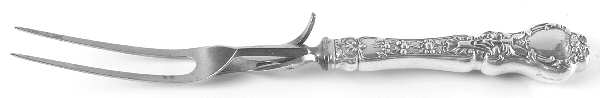 Nuremburg (Sterling, 1903, No Monograms) Large Stainless-Prong Roast Carving Fork