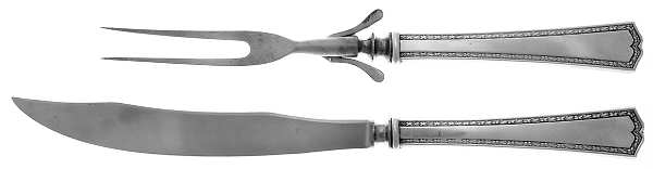 Orange Blossom-New (Sterling, 1920) Large 2-Piece Roast Carving Set w/Stainless Blade