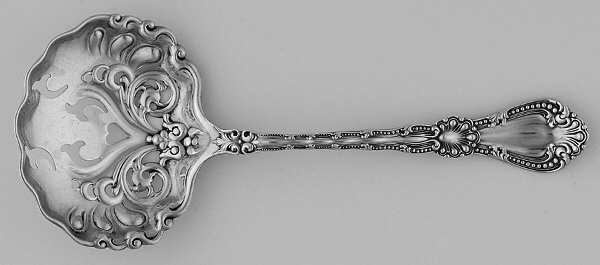 Orient (Sterling, 1910) Solid Bon Bon Spoon with Pierced Bowl
