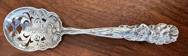 Raphael (Sterling, 1902) Pierced Nut Serving Spoon