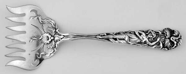 Raphael (Sterling, 1902) Large Solid Tined Sardine Serving Fork