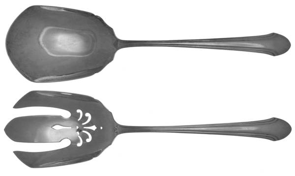 Romantique (Sterling, 1933, No Monograms) (2 Pc) Solid Salad Set