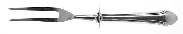Romantique (Sterling, 1933, No Monograms) Small Carving Fork W/Sterling Guard