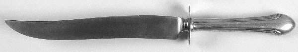 Romantique (Sterling, 1933, No Monograms) Large Carving/Roast Knife StnlBl w/Sterling Guard