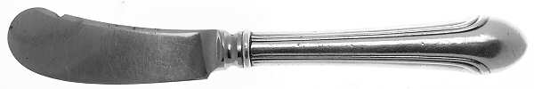 Romantique (Sterling, 1933, No Monograms) Butter Spreader Hollow Hdl-Paddle/Stainless Blade