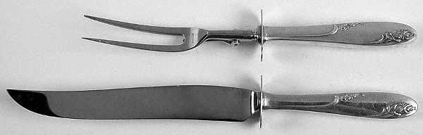 Rosecrest (Sterling, 1955) Large 2-Piece Roast Carving Set w/ Stainless Blade