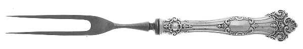 Viking (Sterling, 1906, No Monograms) Small Steak Carving Fork with Stainless Prongs