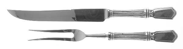 Winchester (Sterling, 1917, No Monograms) Small Stainless Blade 2-Piece Steak Carving Set