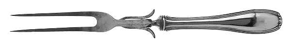William Penn (Sterling, 1907) Large Stainless-Prong Roast Carving Fork
