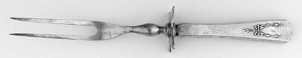 Marjo-Nell (Silverplate, 1903) Small Steak Carving Fork with Stainless Prongs