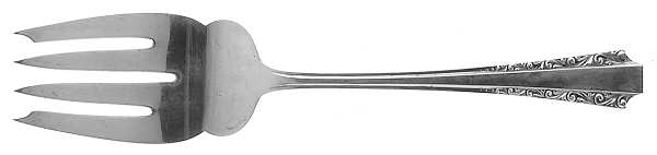 American Colonial (Sterling, 1949) Medium Solid Cold Meat Serving Fork