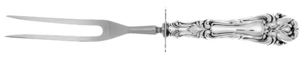 Champlain (Sterling, 1915) Small Steak Carving Fork with Stainless Prongs