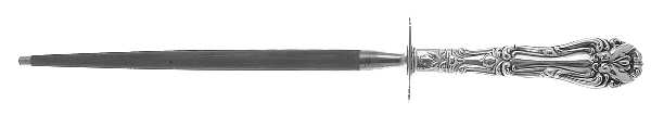 Champlain (Sterling, 1915) Large Roast Steel Rod Knife Sharpener