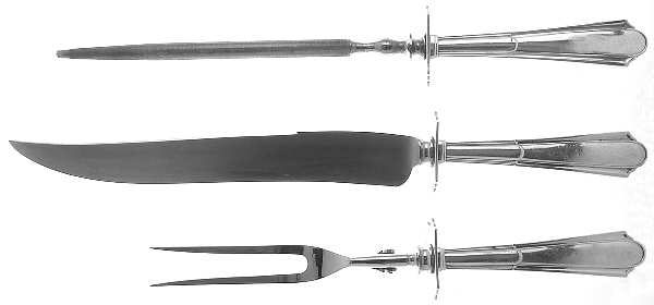 Duncan Phyfe (Sterling, 1935) Large 3-Piece Roast Carving Set w/ Stainless Blade