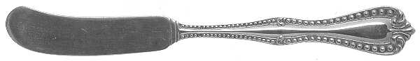 Georgian Bead (Sterling, 1948) Flat Handle Butter Spreader
