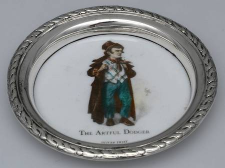 Sterling Hollowware China Coaster with Sterling Rim