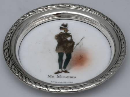 Sterling Hollowware China Coaster with Sterling Rim