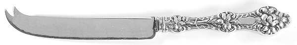 Orange Blossom Old(Sterling, No Monos, No Flr Bowl) Hollow Handled Cheese Knife with Silverplate Blade