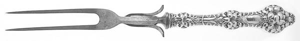 Orange Blossom Old(Sterling, No Monos, No Flr Bowl) Large Stainless-Prong Roast Carving Fork