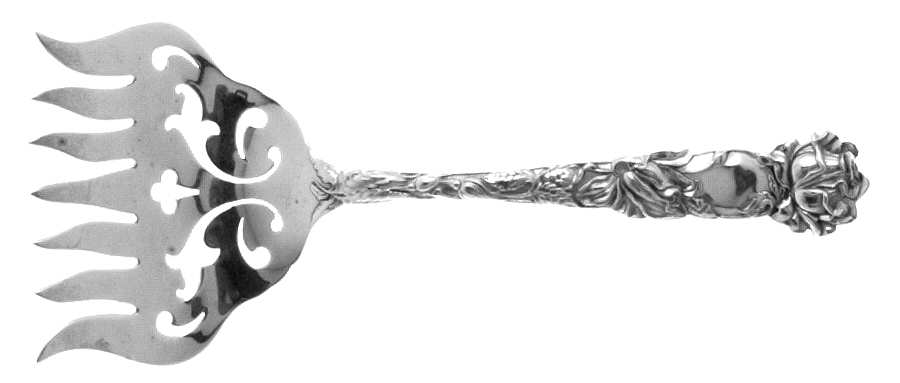 Bridal Rose (Sterling, Newer) Large Solid Tined Sardine Serving Fork