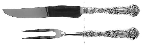 Bridal Rose (Sterling, Newer) Small Stainless Blade 2-Piece Steak Carving Set