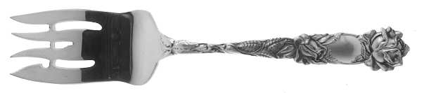 Bridal Rose (Sterling, Newer) Small Solid Cold Meat Serving Fork