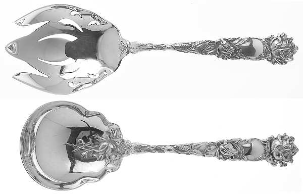 Bridal Rose (Sterling, Newer) (2 Pc) Solid Salad Set