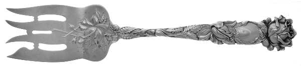 Bridal Rose (Sterling, Newer) Large Solid Cold Meat Serving Fork