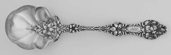 Orange Blossom Old(Sterling, No Monos, No Flr Bowl) Sugar Shell Spoon