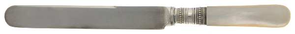 Pearl Handle Flatware 1 Dessert Knife with Silverplate Blade
