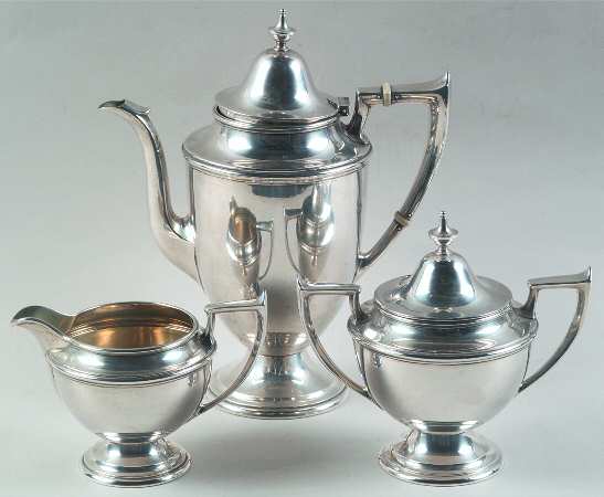 S91 (Sterling, Hollowware) 3-Piece Coffee Set with Coffee Pot