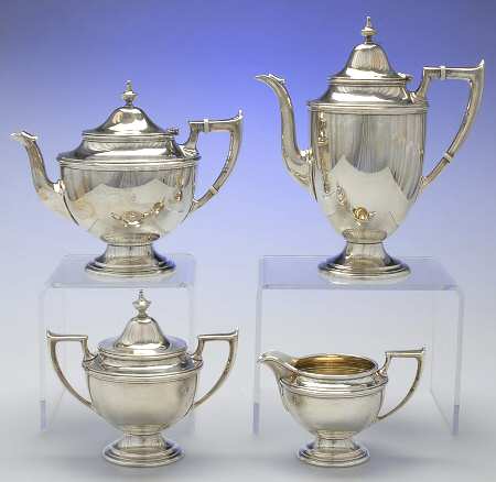 S91 (Sterling, Hollowware) 4 Piece Tea Set (SCP, STP, SCR, SSU)